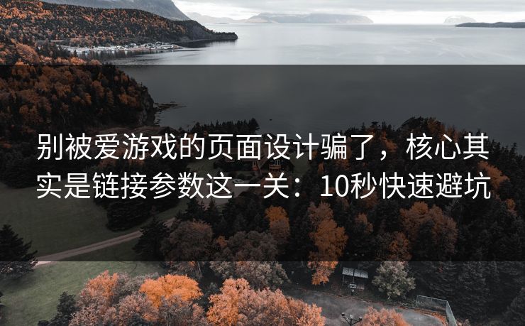 别被爱游戏的页面设计骗了，核心其实是链接参数这一关：10秒快速避坑